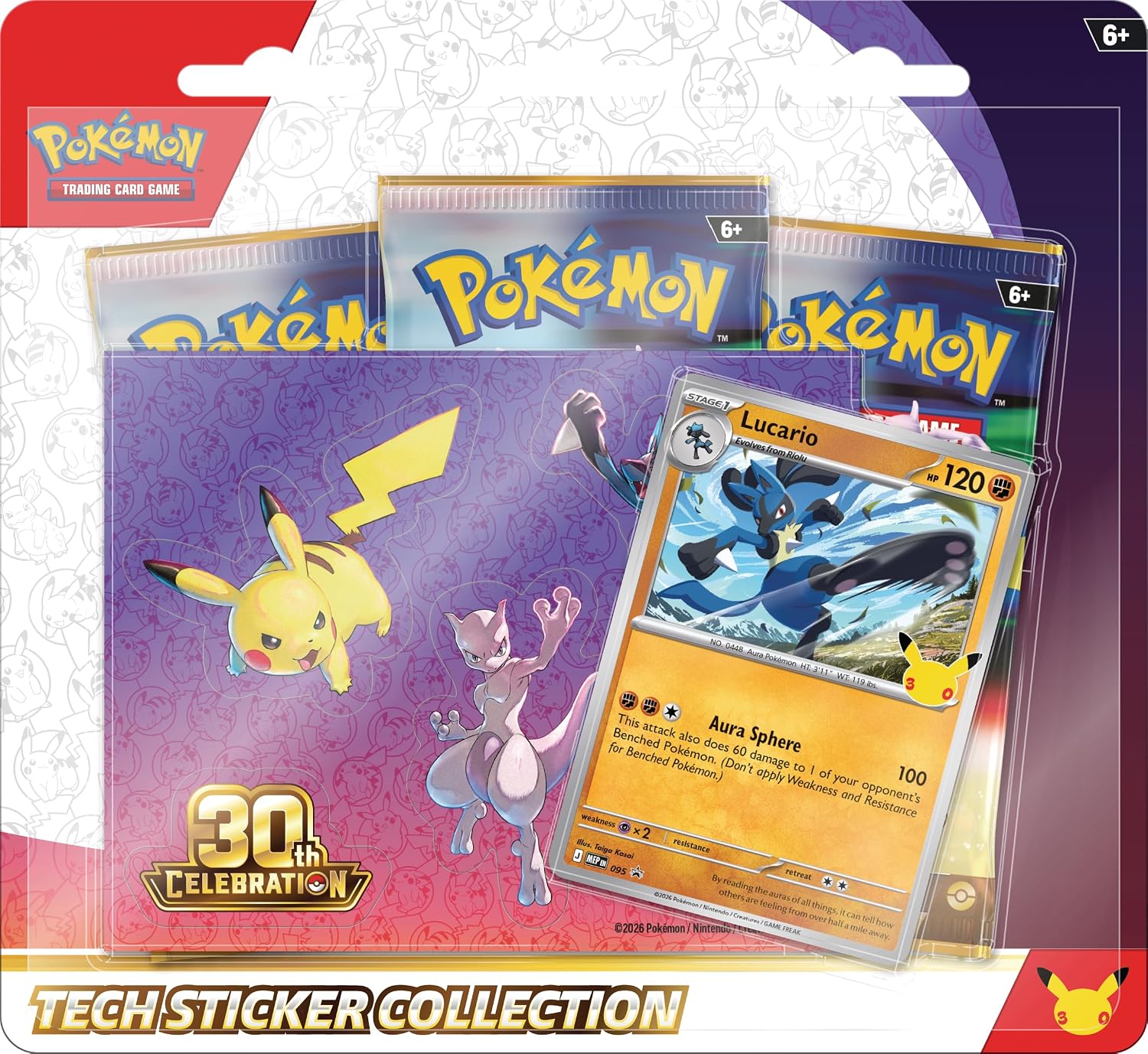 Pokémon Tech Sticker Collection Lucario 30th Aniversario