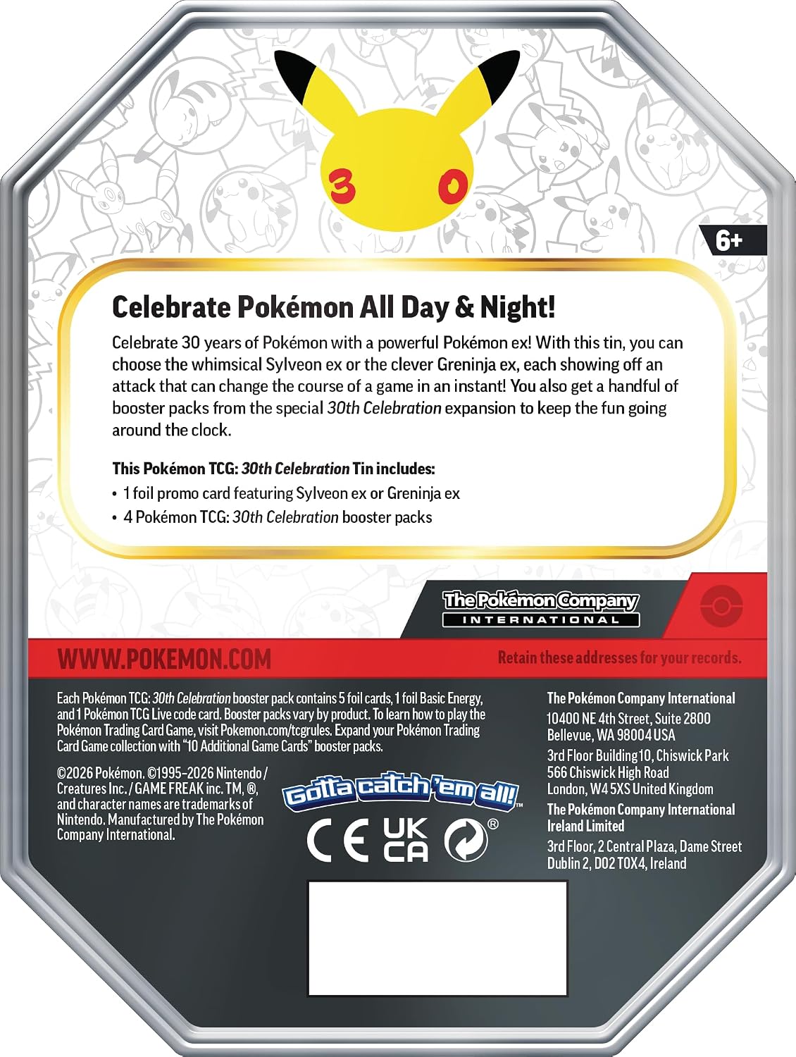 Pokémon Tin Greninja EX 30th Aniversario