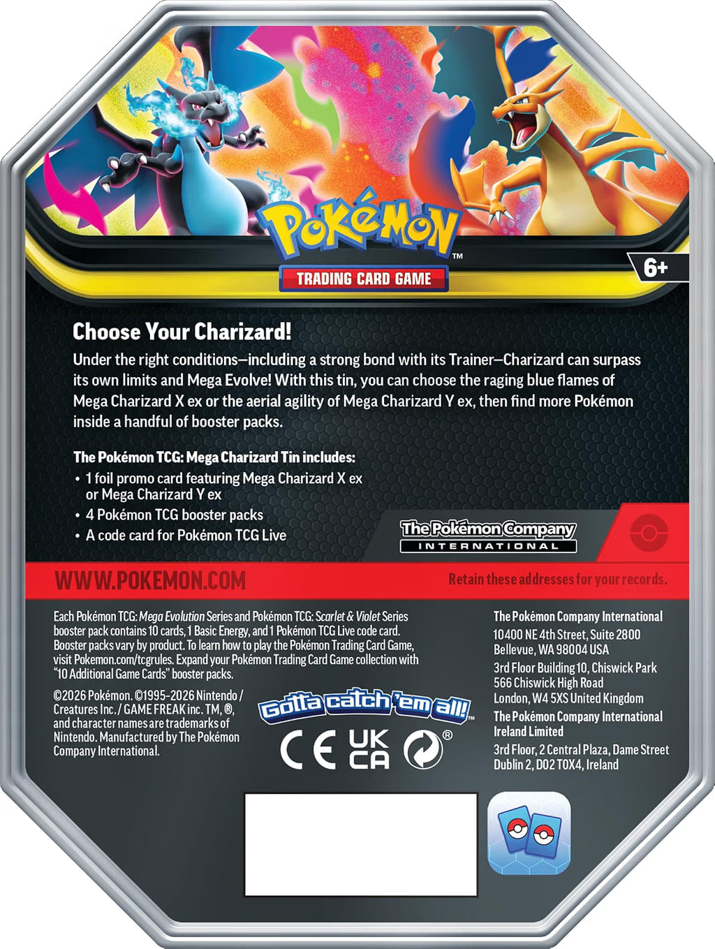 Pokémon Tin Charizard X ex - Inglés