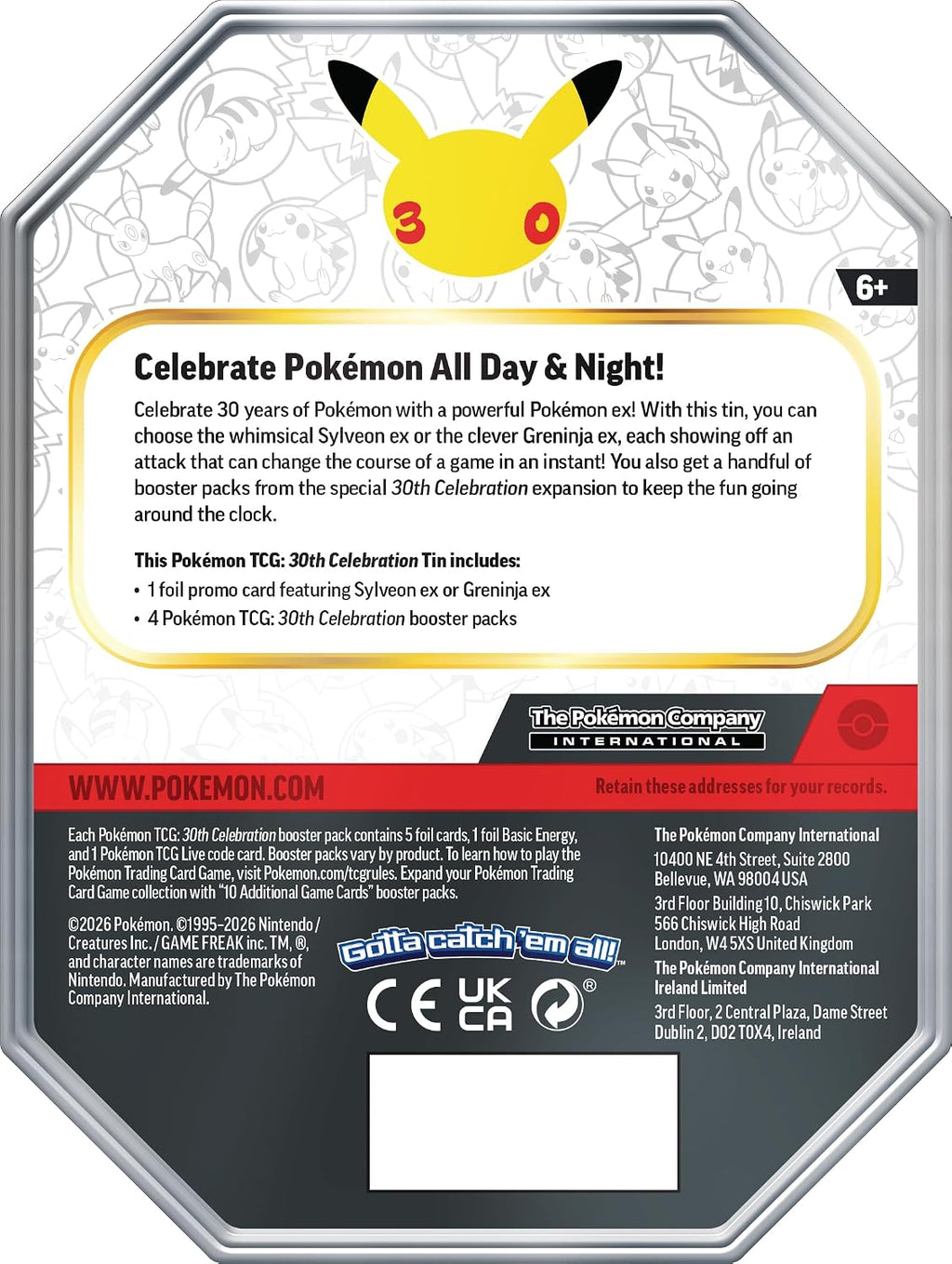 Pokémon Tin Sylveon 30th Aniversario